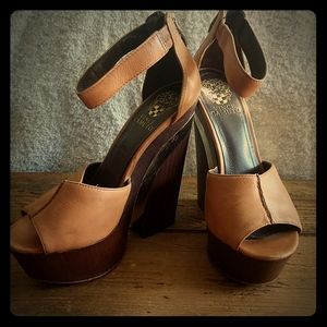 Vince Camuto wedges platform shoes.